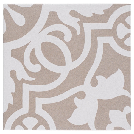 Andova Tiles Bliss Victorian Beige 8-in. Encaustic Spanish/Moroccan Patterned Matte Porcelain Wall & Floor Tile ANDBLI286