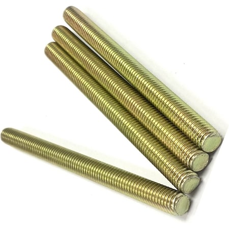 Zmg Fasteners Plus 1/4 - 28 X 1 1/2" FULLY THREADED STRAIGHT ROD SAE GR 8 J429 ZINC TRIVALENT YELLOW 2045948
