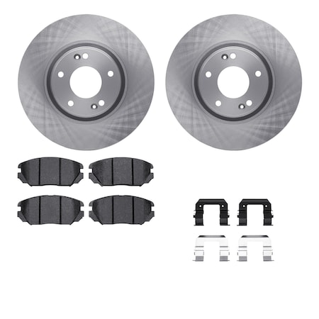 Dynamic Friction Co DFC Brake Rotor with 5000 Brake Pads and Hardware Kit 6512-03213