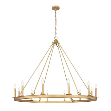 Z-Lite Barclay 12 Light Chandelier, Rubbed Brass, 48 In W x 39 In H 482R-12RB