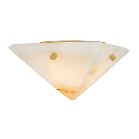 Corbett Lighting Geo 1 Light Flush Mount in Vintage Brass Finish 558-07-VB