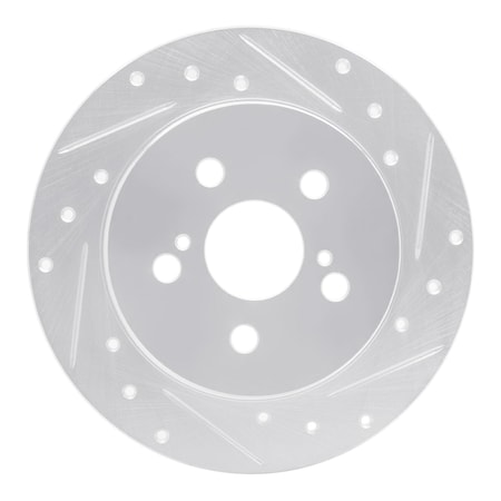 Dynamic Friction Co DFC Brake Rotor - Drilled and Slotted - Silver 631-76083R