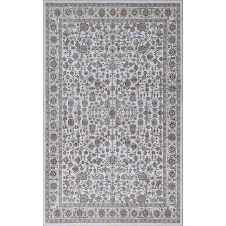 Jonathan Y Subtlety Medallion All-Over Floral Border Non-Slip Machine-Washable Beige/Ivory 3ft x 5ft Area Rug WSH504J-3