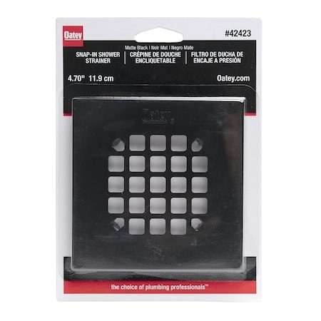 Oatey Snap-Tite Strainer, Stainless Steel, Black, Matte 42423