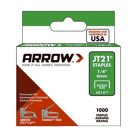 Arrow Fastener 1000PK 14 Staple, 5PK 214