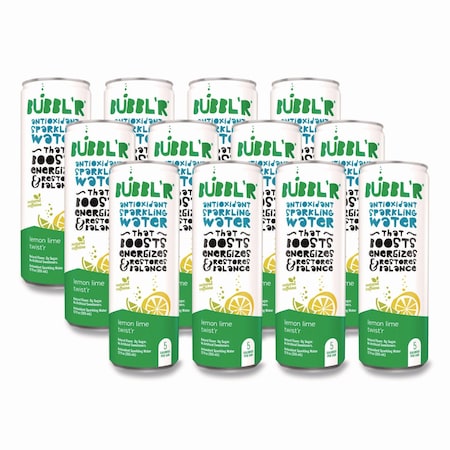 Bubblr Antioxidant Sparkling Water, Lemon Lime Twist'r, 12PK WIC60014