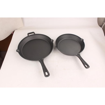 Bakkenmaster Bakken Cast Iron Skillet Set 10 in & 12 in, Pre-Seasoned, Even Heat, Stove & Oven Safef BAKCAST1021X