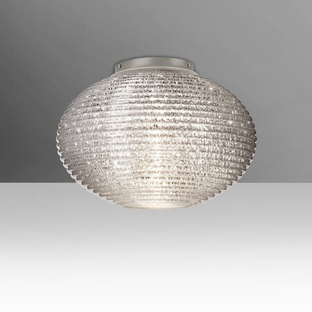 Besa Lighting Besa, Pape 12 Ceiling, Glitter, Satin Nickel Finish, 1x9W LED 4913GLC-LED-SN