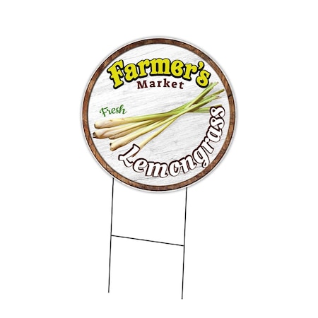 Signmission Farmers Market Lemongrass Double Sided Corrugated Plastic Circle Yard, C-16-CIR-DS-WS-Lemongrass C-16-CIR-DS-WS-Lemongrass