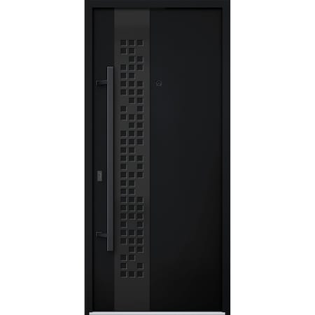Vdomdoors Steel Door Deux 6078 Black Enamel Entry Door Painted W36xH80 Right hand Inswing DEUX6078EXD-BLK-W36 X H80-RH-I