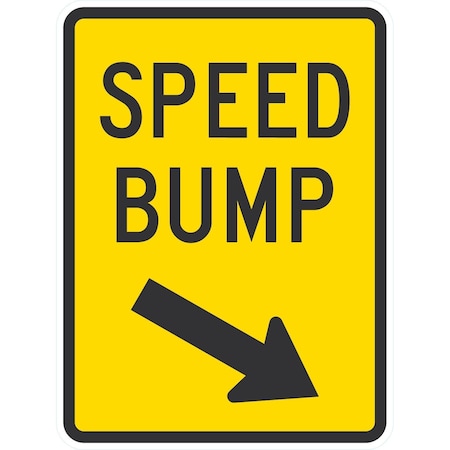 Lyle Speed Bump (w/Arrow Pointing Bottom Right), 18x24, Engineer Grade, Yellow G-10140-EG_18x24