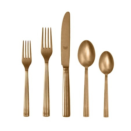 Mepra Sole Pewter Gold Flatware  Set - 5 Pcs. 101922005PO