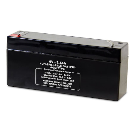 Upg Sealed Lead Acid Battery, 6VDC, 3.3Ah, replacement for 5EFF1 battery 47029
