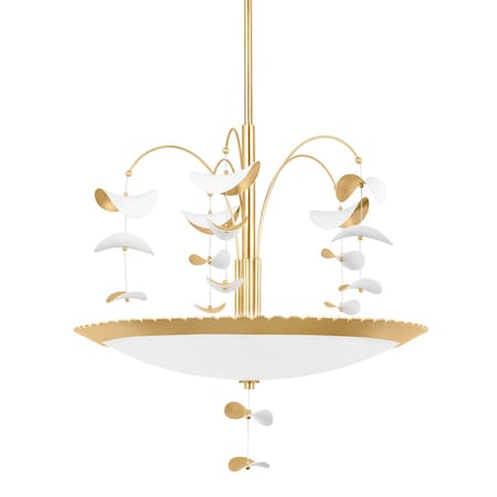 Hudson Valley Lighting Kelly Behun X Paavo 6 Light Chandelier 26 In. Gold Leaf/Soft White Combo KBS1747806-GL/SWH