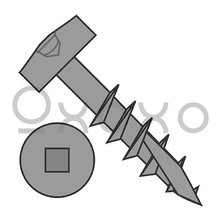 Oxoxo 7-12X1 1/4 Square Modified Pan Pocket Hole Face Frame Coarse Long Type17 Partial Thrd Plain, 9000PK 569151