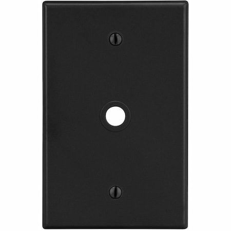 Hubbell Wiring Device-Kellems Wallplate, 1-Gang, .406" Opening, Box Mount, Black P11BK