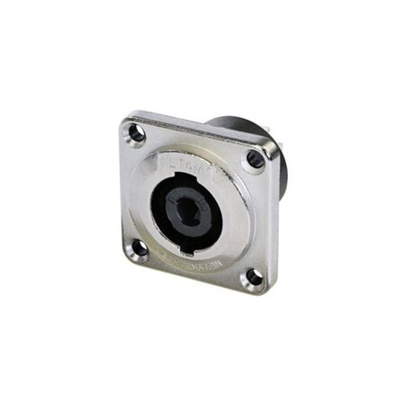 Neutrik 4 pole male chassis connector, metal housing, 1/4-in flat tabs, countersunk thru holes NLT4MPXX