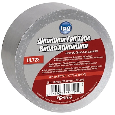 Intertape Foil Tape, 30 yd L, 2 in W, Aluminum Backing 9201