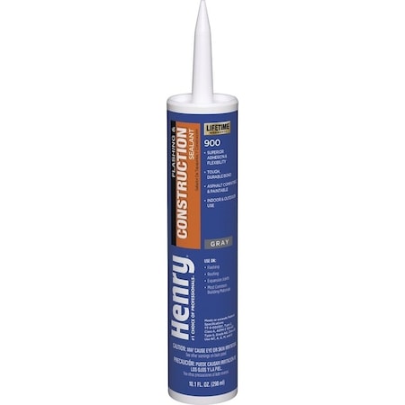 Henry 900 Series Flashing and Construction Sealant, Gray, Liquid, 10.1 oz Cartridge HE900104