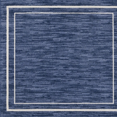Homeroots 5' Navy Blue And Ivory Square Indoor Outdoor Area Rug 545977