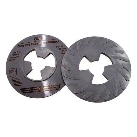 3M Disc Pad Ribbed Face Plate, 5 in D, PK10 81734