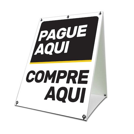 Signmission Pague Aqui, 24 Inch x 18 Inch A-frame Yard Sign, Coroplast Yard Sign SBC-1824-30410