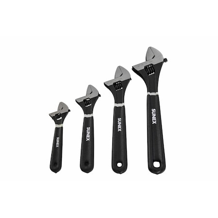 Sunex 4Pc Adjustable Cushion Grip Wrench Set, 6 in 8 in 10 in 12 in 9618A