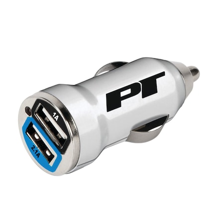 Perform Tool USB Outlet For Charging Portable Electronic Devices; Cigarette Lighter Plug To Two USB Female W2556