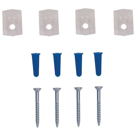 Prosource Mirror Holder, Plastic, Clear, Clear, Screw Mounting PH-122200-PS