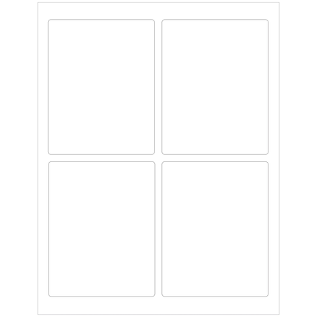 Elevate Packaging 3.75 x 4.75 in. Compostable Rectangle Labels, Blank Layflat Sheets, White, 25PK LC0007