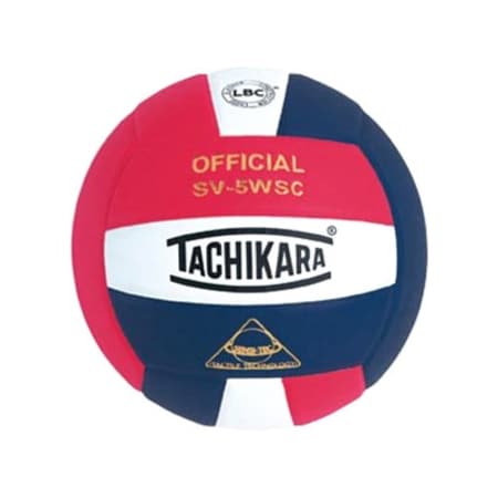 Tachikara SV5WSC.SWN Sensi-Tec Composite High Performance Volleyball - Scarlet-White-Navy SV5WSC.SWN