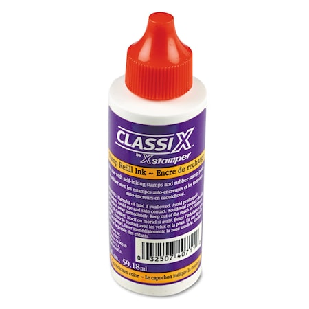 Classix Refill Ink for Stamps, 2 oz Bottle, Red 036042