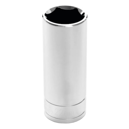 Performance Tool 1/2 In Dr. Deep Socket 22Mm Socket Dp 22Mm, W32422 W32422