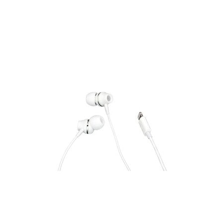 Cable Wholesale Apple Lightning Noise Isolation Earbuds With Mic, White 5002-112WH