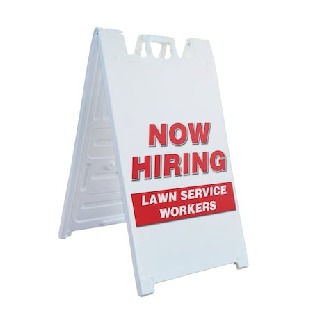 Signmission Lawn Service Workers, A-Frame & 2 Sign Inserts, Heavy-Duty Plastic Frame SBHD-C-2436-LAWN SERVICE WORKERS