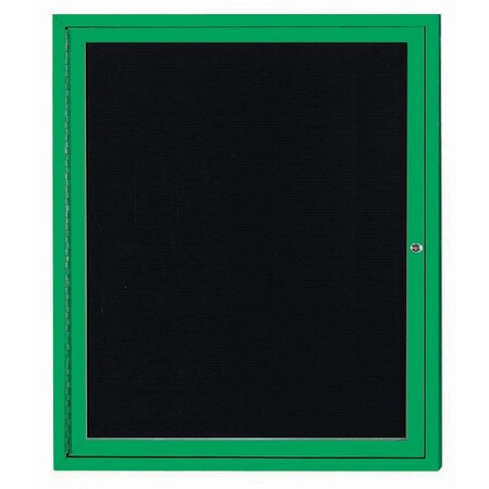 Aarco Enclosed Letter Board Directory w/ Powder Coated Green Aluminum Frame, 36''Hx30''W, 1 Door ADC3630G