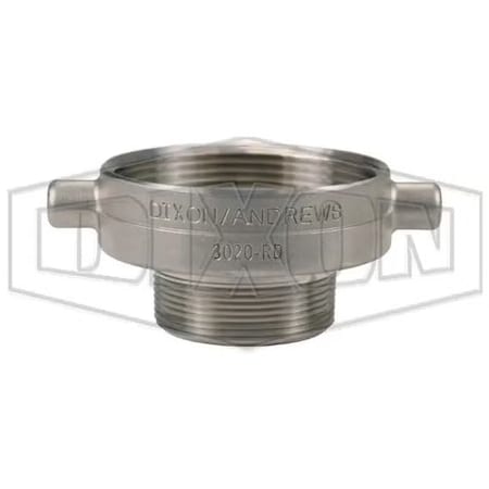 Dixon Tank Transport Reducer, 3 x 2 in Nominal, FNPSM x MNPT, SS, Domestic 3020-RD-SS