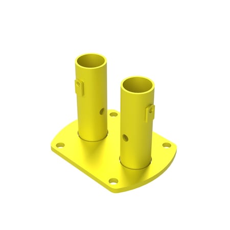Safety Rail Permanent Mount Bracket, Corner, Yellow 400037