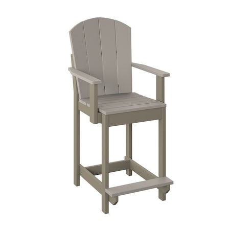 Polybird FANBACK DINING CHAIR "COUNTER HEIGHT". SAND AND WEATHERWOOD POLYBIRD P8-C