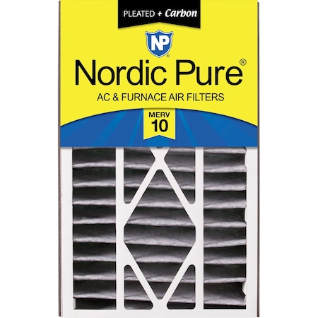 Nordic Pure 16x25x5 Plus Carbon Pleated Air Filter, High Capacity, MERV 10 16x25x5ABPM10C-1