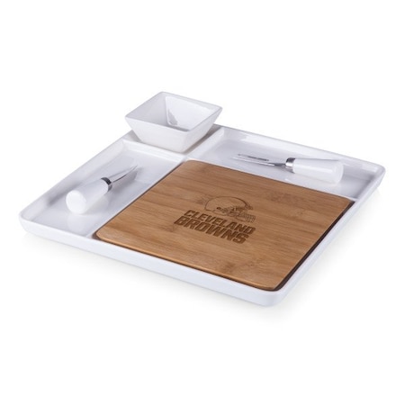 Picnic Time Family Of Brands NFL Cleveland Browns - Peninsula Cutting Board & Serving Tray 953-05-505-083-2