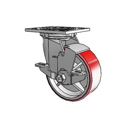 Colson Colson 4 Series Swivel Plate Caster 4.05109.949.7 BRK7 Polyurethane With Brake 5" Dia. 1000 Lb 4.05109.949.7 BRK7