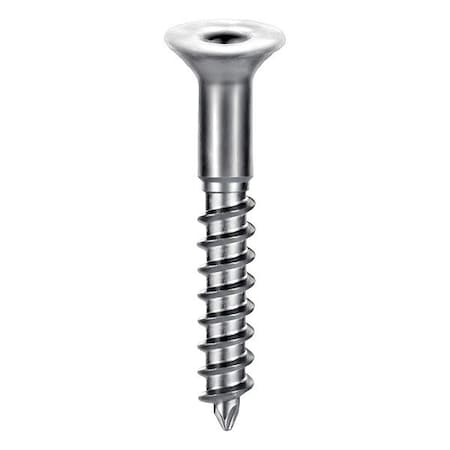 Zoro Select Square Drive Deck Screw, #8 x 1 in, Stainless Steel, Flat Head, Square Drive, 100 PK 1-SQD-8-100