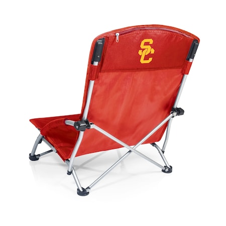 Picnic Time Family Of Brands NCAA USC Trojans Tranquility Beach Chair with Carry Bag - Low Beach Chair for AdultsRed 792-00-100-094-0