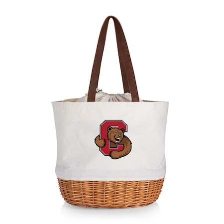 Picnic Time Family Of Brands NCAA Cornell Big Red Coronado Canvas and Willow Basket Tote - Picnic Bag 203-00-187-684-0