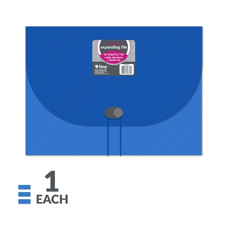 C-Line Products 8-1/2" x 11" Blue Horizontal 13-Pocket Expanding File, 12EA/DS 48315-DS