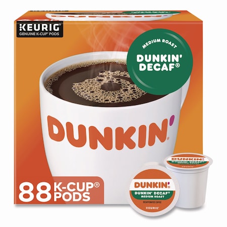 Dunkin K-Cups, Decaf, 0.37 oz, 88PK 400846