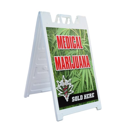 Signmission Medical Marijuana For Sale, A-Frame & 2 Decals Installed, Heavy-Duty Plastic Frame SBHD-D-2436-Medical Marijuana For Sale