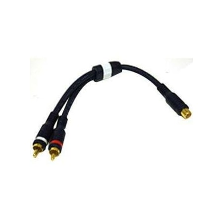 C2G 6in Velocity Two RCA Stereo Male to One RCA Mono Female Y-Cable 29122