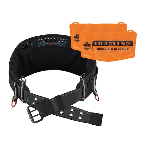 Ergodyne XL/2XL Black 7 Inch Padded Tool Belt, Heating Cooling Insert 5558